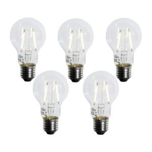 Sada 5 LED žiaroviek E27 A60 so súmrakovým senzorom 2,5 W 250 lm 2700 K