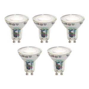 Sada 5 inteligentných LED žiaroviek GU10 50 mm číra 4,8 W 400 lm 1800 – 6500 K