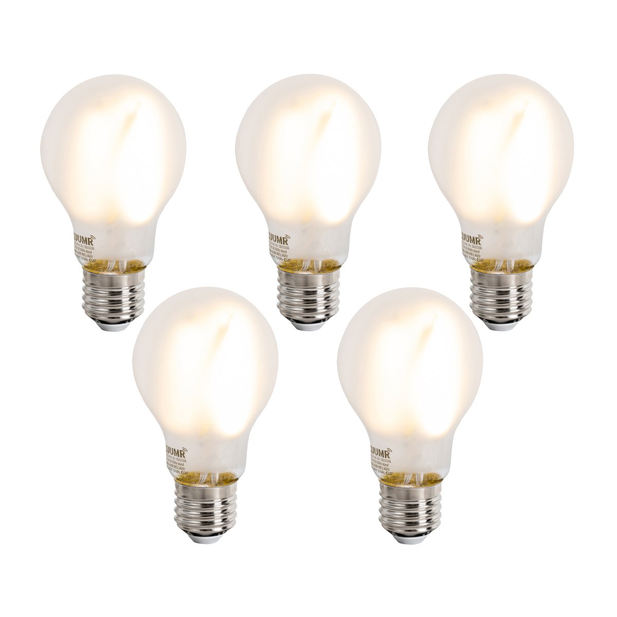 Sada 5 ks Inteligentné stmievateľné LED žiarovky E27 A60 matné 7W 806lm 2700-6500K