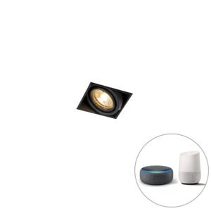 Inteligentné zapustené bodové svetlo čierne vrátane Wifi GU10 bez rámu - Oneon 1