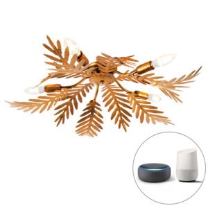 Vintage inteligentné stropné svietidlo zlaté 70 cm vrátane 5 WiFi B35 - Botanica