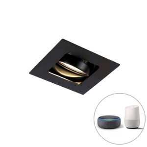 Moderné inteligentné zapustené bodové svetlo čierne vrátane WiFi GU10 - Artemis
