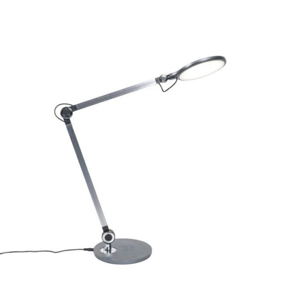 Dizajnová stolná lampa sivá vrátane LED s dotykovým a indukčným nabíjaním - Don