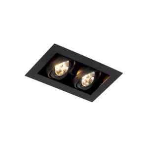 Inteligentné zapustené bodové svietidlo čierne 2-svetlé nastaviteľné vrátane 2 Wifi GU10 70mm - Oneon 70