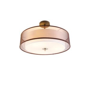Inteligentné stropné svietidlo hnedé s bielym 50 cm 3-svetlá vrátane 3 Wifi A60 - Drum Duo