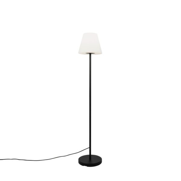 Inteligentná moderná vonkajšia stojaca lampa s čiernym tienidlom bielym vrátane WiFi A60 - Virginia