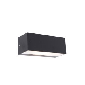 Inteligentná moderná nástenná lampa čierna IP65 vrátane Wifi A60 - Houks