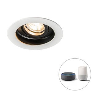 Inteligentné zapustené bodové svetlo biele s oceľou vrátane Wifi GU10 - Rondoo