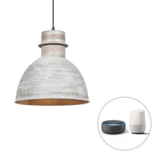 Inteligentné závesné svietidlo sivé 30 cm vrátane wifi žiarovky A60 - Dory