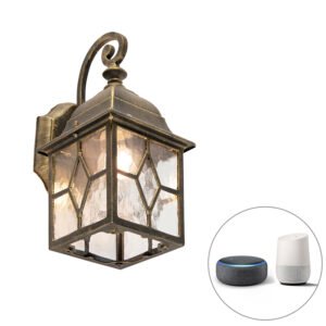 Inteligentná romantická vonkajšia nástenná lampa bronzová vrátane Wifi A60 - London