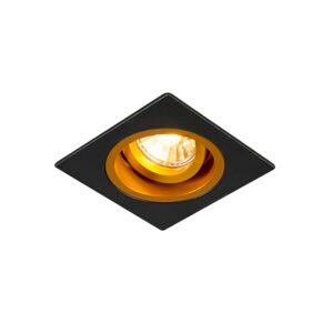 Inteligentné zapustené bodové svetlo čierne so zlatým štvorcom vrátane Wifi GU10 - Chuck