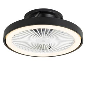 Inteligentný stropný ventilátor čierny 54 cm vrátane LED stmievateľný s diaľkovým ovládaním - Dave