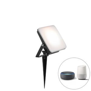 Inteligentné bodové svetlo čierne 14,5 cm vrátane LED IP65 so zemným kolíkom - Ruud