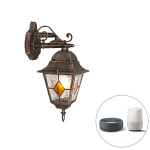 Inteligentná vintage vonkajšia nástenná lampa bronzová vrátane Wifi A60 - Antigua