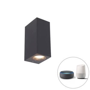 Inteligentná nástenná lampa sivá plastová vrátane 2 Wifi GU10 - Baleno