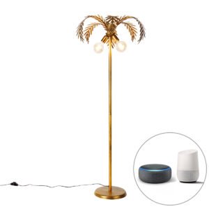 Inteligentná stojaca lampa zlatá 156 cm vrátane 2 Wi-Fi G95 - Botanica