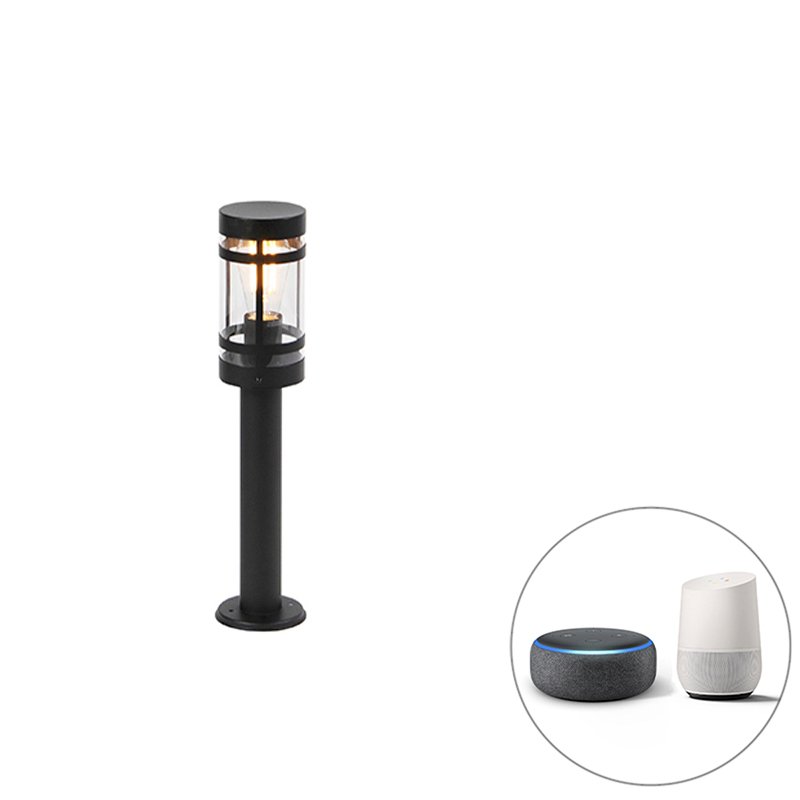 Inteligentná vonkajšia lampa čierna 50 cm IP44 vrátane Wifi ST64 - Gleam