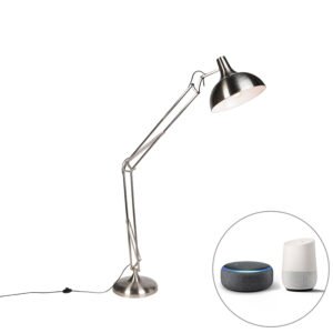 Inteligentná stojaca lampa oceľ vrátane Wifi A60 - Hobby