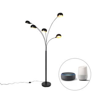 Inteligentná stojaca lampa čierna 5-svetlo vrátane Wifi B35 - Sixties