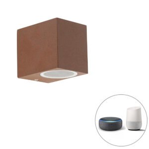 Inteligentná nástenná lampa hrdzavohnedá IP44 vrátane Wifi GU10 - Baleno