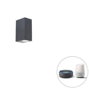 Inteligentná nástenná lampa tmavosivá IP44 vrátane 2 Wifi GU10 - Baleno
