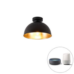 Inteligentné stropné svietidlo čierne so zlatom 28 cm vrátane Wifi A60 - Magnax
