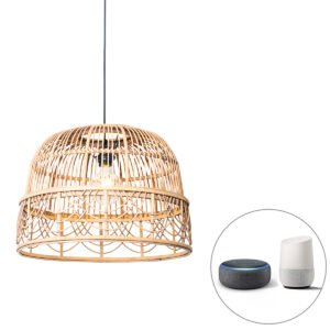 Inteligentné ratanové závesné svietidlo 44 cm vrátane Wifi G95 - Michelle