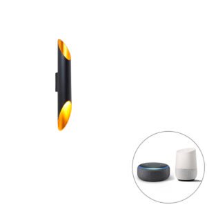 Inteligentná nástenná lampa čierna 5,6 cm vrátane 2 Wifi GU10 - Organo