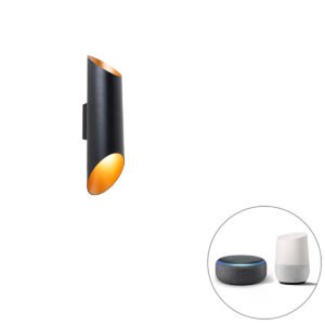 Inteligentná nástenná lampa čierna 9,6 cm vrátane 2 Wifi GU10 - Organo