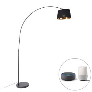 Inteligentná oblúková lampa čierna so zlatom vrátane Wifi A60 - Arc Basic