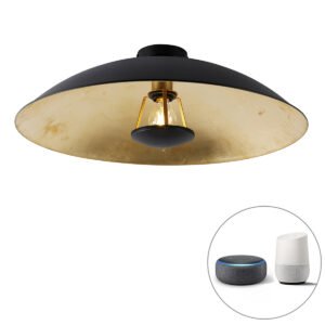 Inteligentné stropné svietidlo čierne so zlatom 60 cm vrátane Wifi A60 - Emilienne