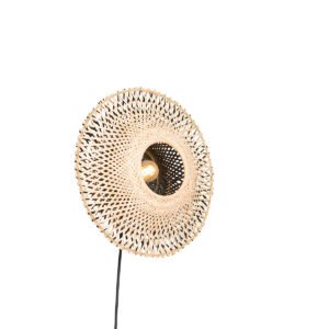 Inteligentná nástenná lampa bambus 30 cm so zástrčkou vrátane Wifi P45 - Rina