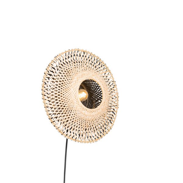 Inteligentná nástenná lampa bambus 30 cm so zástrčkou vrátane Wifi P45 - Rina