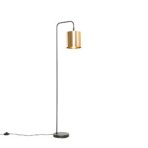 Inteligentná stojaca lampa čierna so zlatom vrátane Wifi A60 - Lofty