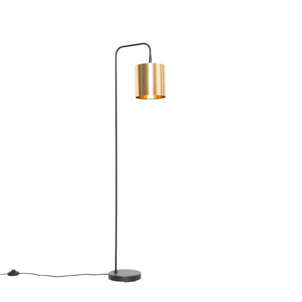 Inteligentná stojaca lampa čierna so zlatom vrátane Wifi A60 - Lofty