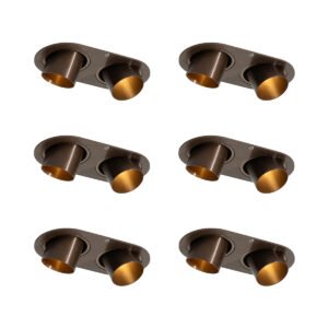 Sada 6 zapustených bodových svetiel tmavý bronz GU10 35 mm naklápacie 2-svetlá - Installa