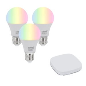 Sada 3 inteligentných stmievateľných LED žiaroviek E27 A60 9W 806 lm 2700K-6500K vrátane Zigbee Smart Hub