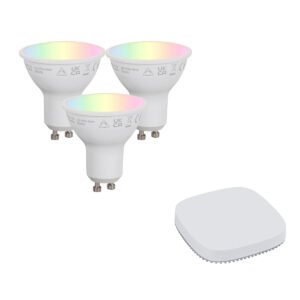 Sada inteligentných stmievateľných LED žiaroviek GU10 4,7 W 400 lm 2700 K – 6500 K vrátane Zigbee Smart Hub