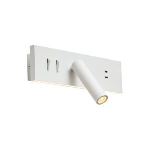 Nástenná lampa biela nastaviteľná s USB-C vrátane LED - Modric