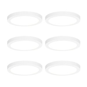 Sada 6 povrchových alebo zapustených bodových svetiel biela 22 cm vrátane LED 3-krokového stmievania do teplej farby - Trans